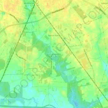 Lincoln Heights topographic map, elevation, terrain