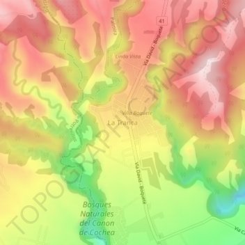 La Tranca topographic map, elevation, terrain