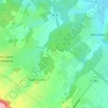 Monchy topographic map, elevation, terrain