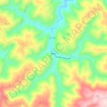 Rowe topographic map, elevation, terrain
