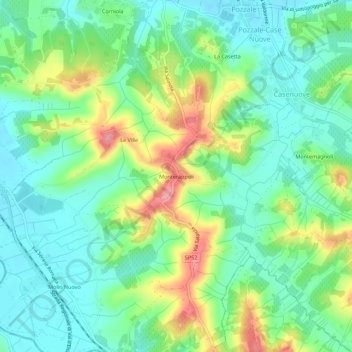 Monterappoli topographic map, elevation, terrain