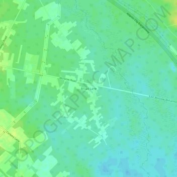 Broad Lane topographic map, elevation, terrain
