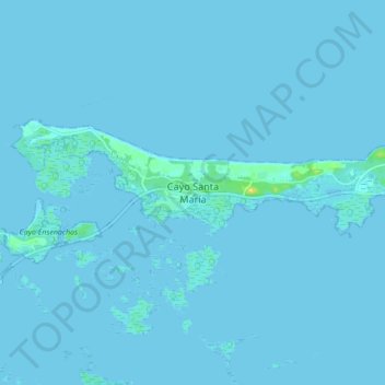 Cayo Santa María topographic map, elevation, terrain