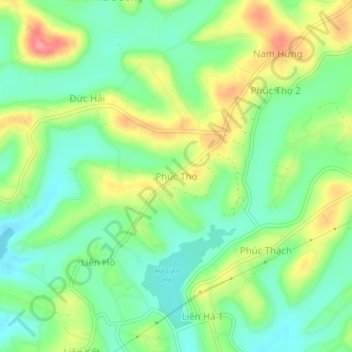 Phúc Thọ topographic map, elevation, terrain