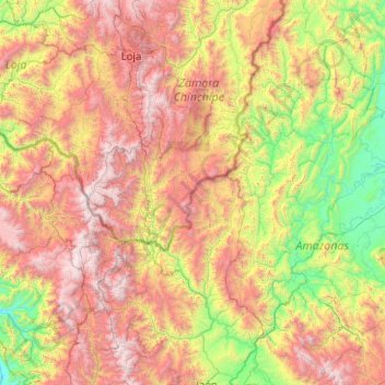 Cordillera Las Sabanas topographic map, elevation, terrain