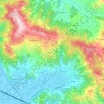 Bargecchia topographic map, elevation, terrain