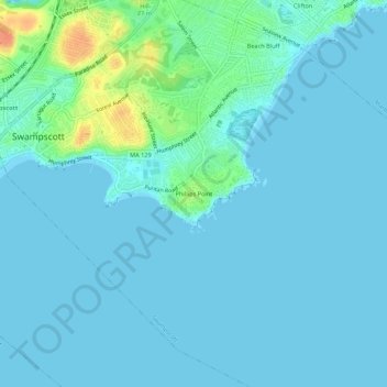 Phillips Point topographic map, elevation, terrain