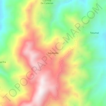 San Pedro topographic map, elevation, terrain