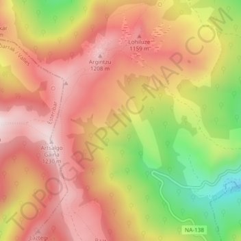Quinto Real topographic map, elevation, terrain