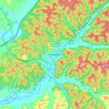 Morehead topographic map, elevation, terrain