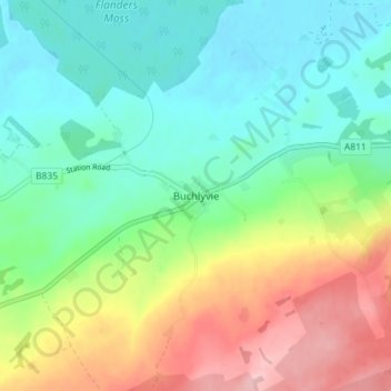 Buchlyvie topographic map, elevation, terrain