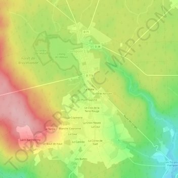 La Volée topographic map, elevation, terrain
