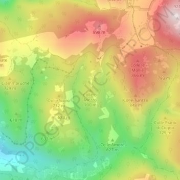Colle di Mezzo topographic map, elevation, terrain