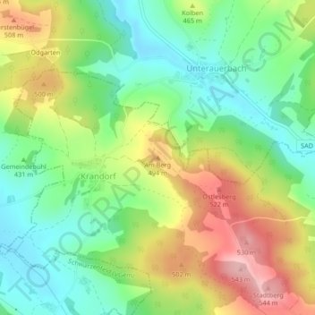 Am Berg topographic map, elevation, terrain