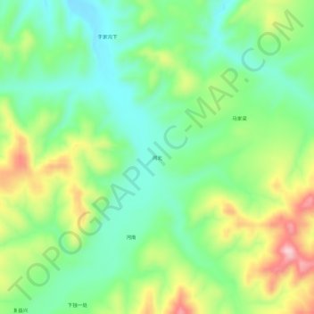 河北 topographic map, elevation, terrain