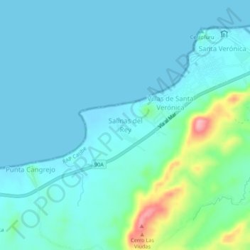 Salinas del Rey topographic map, elevation, terrain