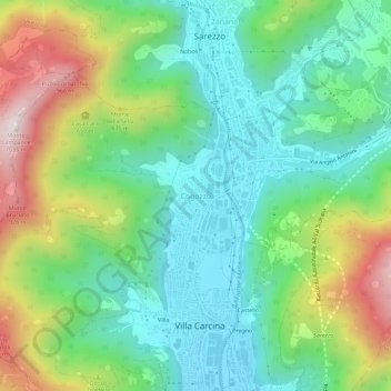 Cogozzo topographic map, elevation, terrain