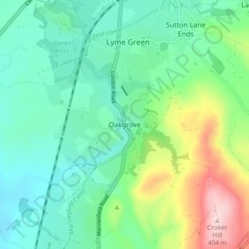 Oakgrove topographic map, elevation, terrain