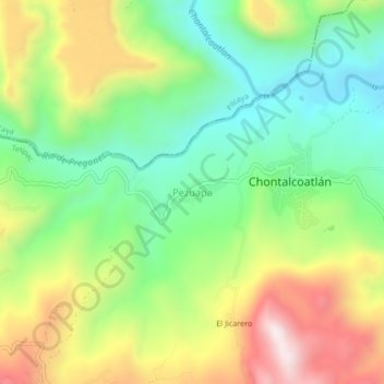 Pezuapa topographic map, elevation, terrain