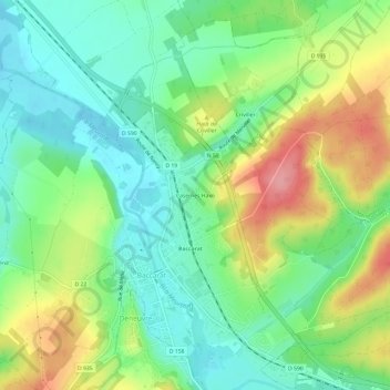 Casernes Haxo topographic map, elevation, terrain