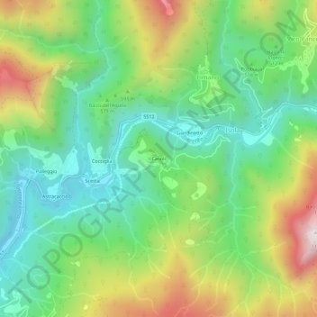 Casoli topographic map, elevation, terrain