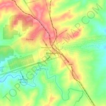 Hoedspruit topographic map, elevation, terrain