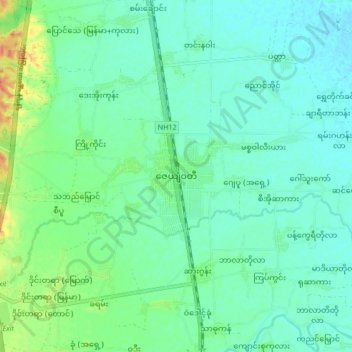 Zayyawadi topographic map, elevation, terrain