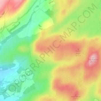 Rattan Haw topographic map, elevation, terrain