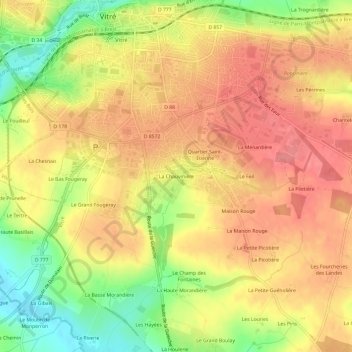 La Chauvinière topographic map, elevation, terrain