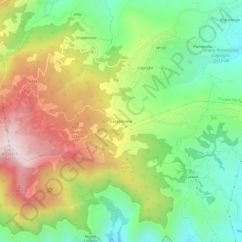 Casagalvana topographic map, elevation, terrain