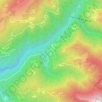 Curiglia topographic map, elevation, terrain