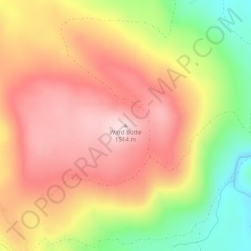 Ward Butte topographic map, elevation, terrain