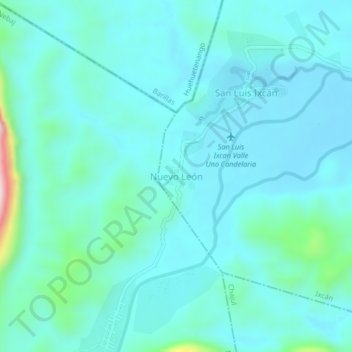Nuevo León topographic map, elevation, terrain