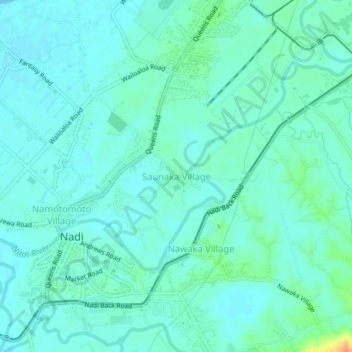 Saunaka Village topographic map, elevation, terrain