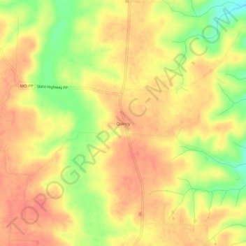 Quincy topographic map, elevation, terrain