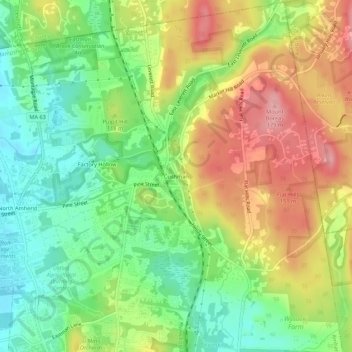 Cushman topographic map, elevation, terrain