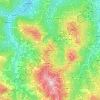 Bagarello topographic map, elevation, terrain