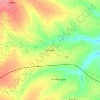 Nsaru topographic map, elevation, terrain