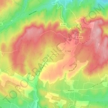 Charavel topographic map, elevation, terrain