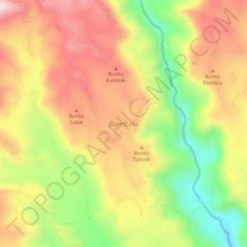 Bambalu topographic map, elevation, terrain