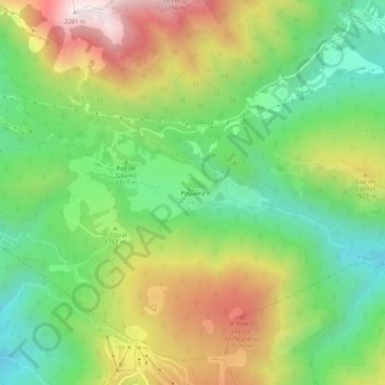 Peguera topographic map, elevation, terrain