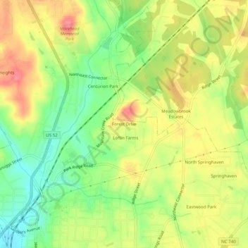 Forest Drive topographic map, elevation, terrain