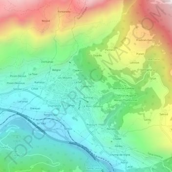 Crotache topographic map, elevation, terrain