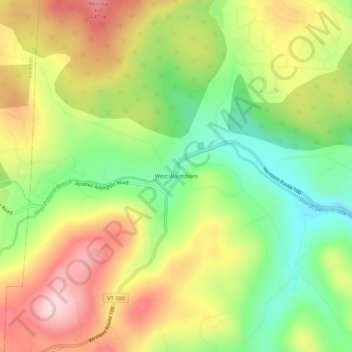 West Wardsboro topographic map, elevation, terrain