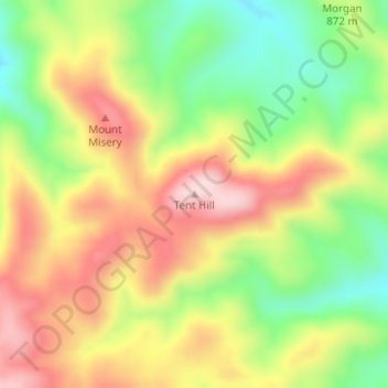 Tent Hill topographic map, elevation, terrain