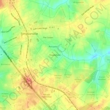 Powderhorn topographic map, elevation, terrain