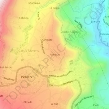 Pamatug topographic map, elevation, terrain