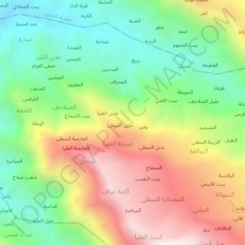 An Nubi topographic map, elevation, terrain