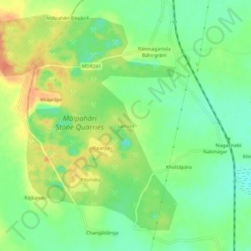 Salboni topographic map, elevation, terrain
