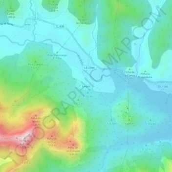 Liegos topographic map, elevation, terrain